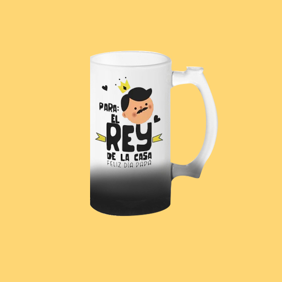 PERSONALIZA CON UN DISEÃO UNICO TU TARRO CERVECERO CRISTAL SATINADO NEGRO 16 OZ
